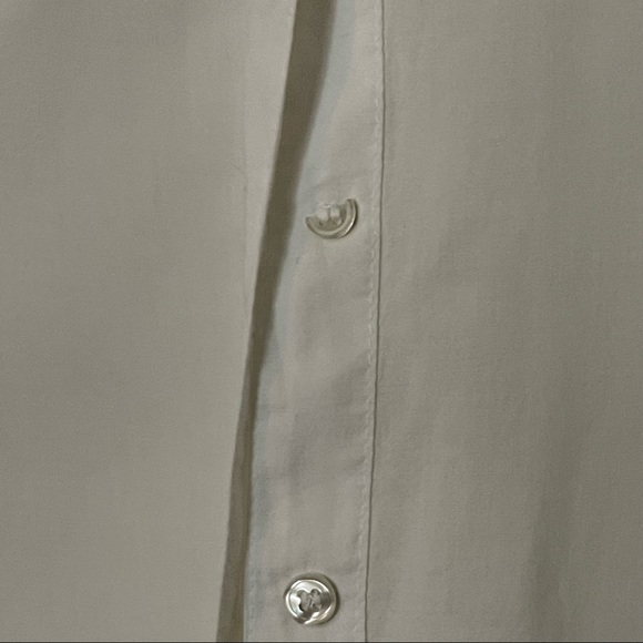 James Perse Slub Side Panel Button Front Shirt in White Size 2 - Picture 3 of 9